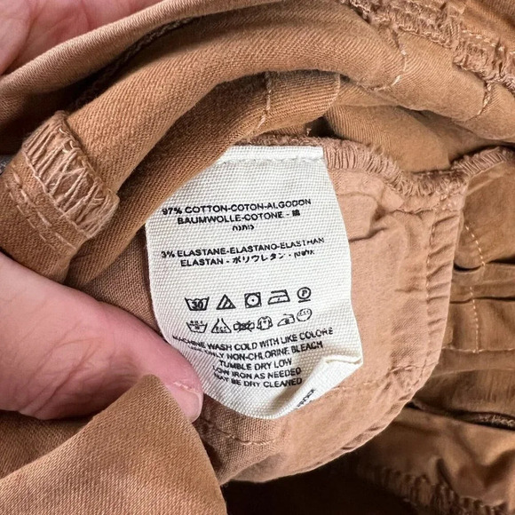 Free People Paperbag Waist Pants Size 0 High Rise Pleated Work Academia Brown - Picture 9 of 10